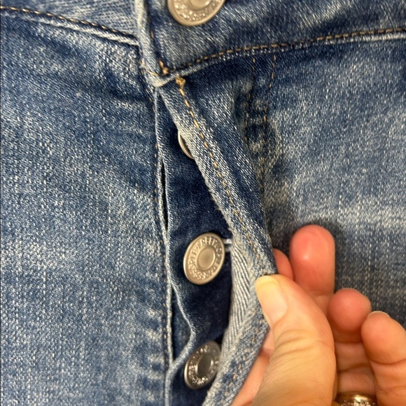 FREE PEOPLE Wide Leg High Rise Cropped Button-Fly Jeans Size 30 - Picture 7 of 14